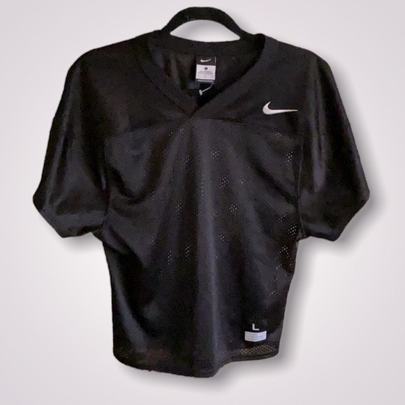 Nike Vintage Cropped Mesh Tee Shirt Black Training Short Sleeve Top Larg… - Picture 9 of 10
